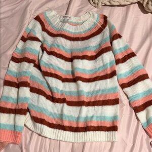 Andree Pastel Striped Crew Neck Sweater